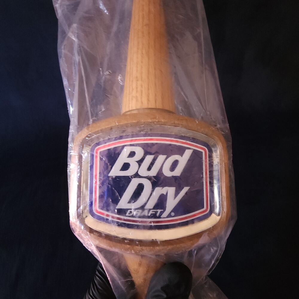 Wood Bud Dry Draft Beer Home Bar Wooden Tap Handle New Sealed Package 12.5" Long